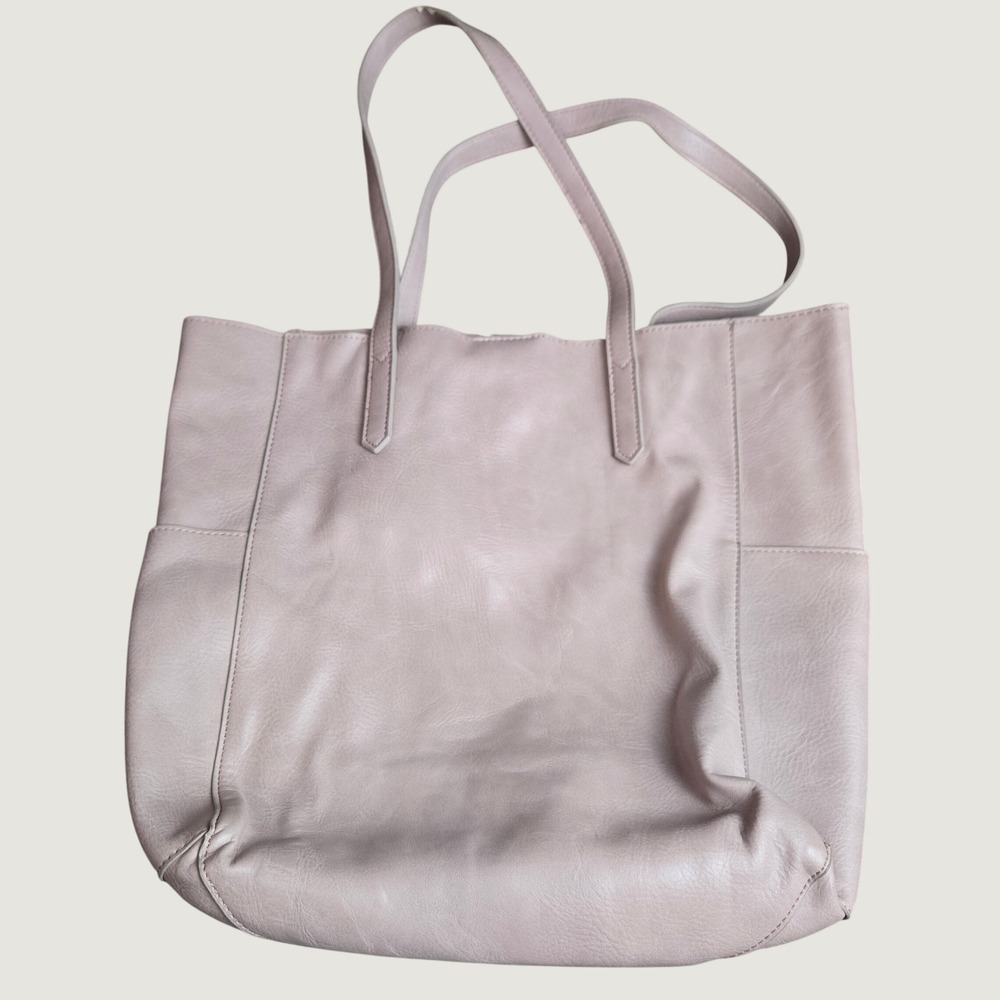 Joy Susan Women Mauve Pink Faux Leather Large Tote Bag Shoulder Bag Carryall